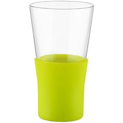 Стакан для кофе/чая 320 мл, с силиконовой подставкой, зеленый, стекло, серия YPSILON Brio, Bormioli Rocco
