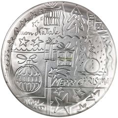 Блюдо 31 см в подарочной упаковке, серебристый, стекло, серия CRAZY CHRISTMAS, Bormioli Rocco