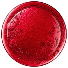 Блюдо 31 см красный, стекло, серия FANSY CHRISTMAS, Bormioli Rocco