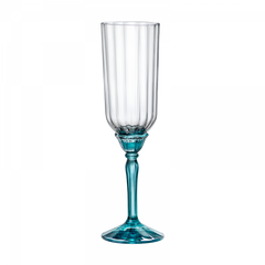 Набор бокалов для шампанского Florian Lucent Blue, 6 шт, 210 мл, D65 мм, H220 мм, хрустальное стекло, Bormioli Rocco