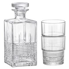Набор  для виски из 7 предметов (декантер 0,75 л + 6 стаканов 370 мл) Bartender Novecento,  Bormioli Rocco