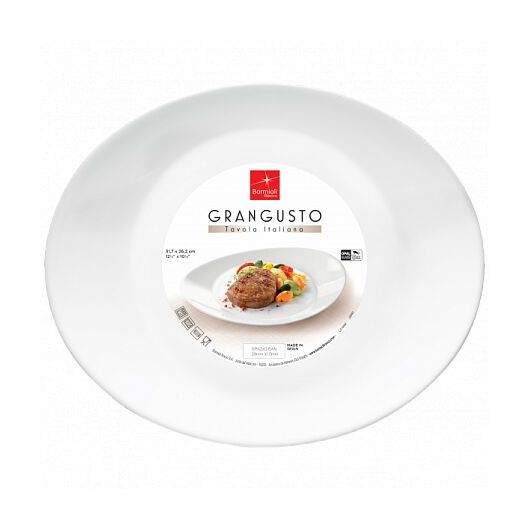 Тарелка для стейка овальная 31,7 х 26,2 см, стеклокерамика, серия GRANGUSTO, Bormioli Rocco