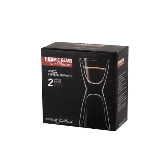 Набор стаканов для кофе и воды, 65 мл и 100 мл, 2 шт., серия Thermic Glass, Luigi Bormioli, изображение 3