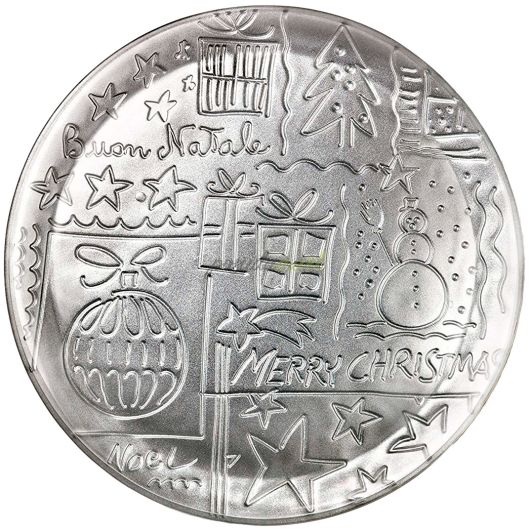 Блюдо 31 см в подарочной упаковке, серебристый, стекло, серия CRAZY CHRISTMAS, Bormioli Rocco