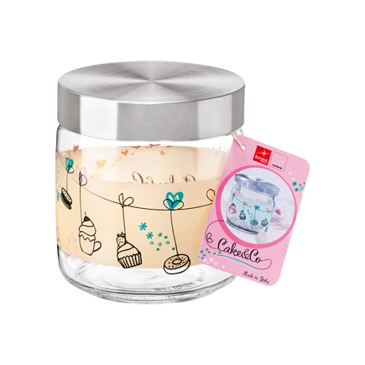 Банка для сыпучих продуктов 0,75 л, цвета в ассортименте, хрустальное стекло, серия Cake&Co, Bormioli Rocco