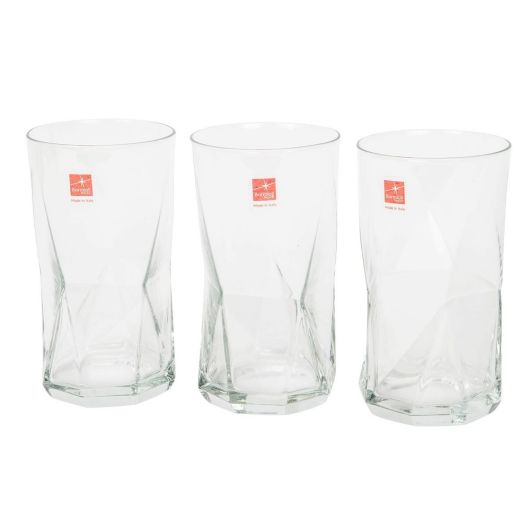Набор из 3-х высоких стаканов 480 мл, хрустальное стекло, серия CASSIOPEA, Bormioli Rocco