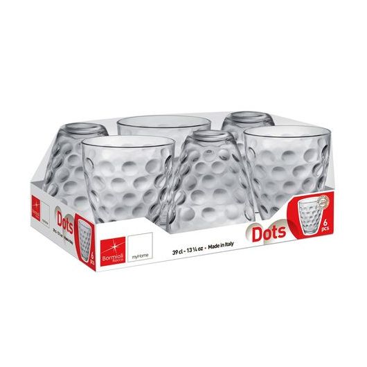 Набор из 6-ти стаканов 390 мл, хрустальное стекло, серия Dots, Bormioli Rocco, изображение 3